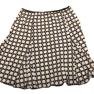 Black and Cream skater skirt circles Size M